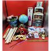 Image 1 : Miscellaneous Lot w/ Wind-Up Toys, Masquerade Masks, Lava Lamp, & More