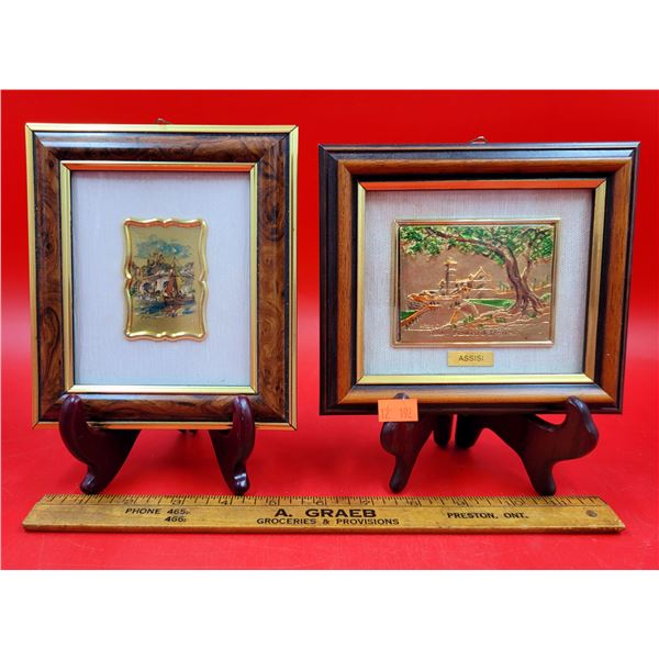 2 Handmade Metal Bas-Relief Art Pieces
