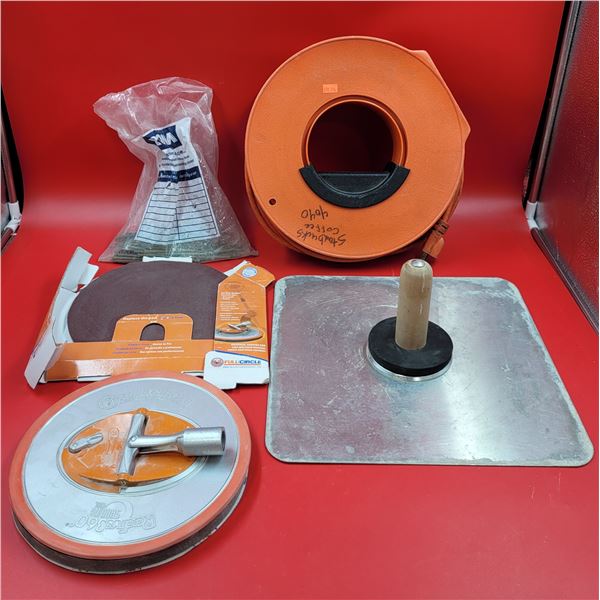 Assorted Tool Lot w/ Full Circle Radius 360 Sanding Tool, Pad, Extension Cord, & More