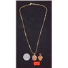 Image 1 : Gold-Coloured Necklace w/ Pendant & Sparkly Heart Pendant