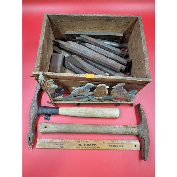 Railroad Spikes, Pickaxes & Wall Hanging Bird Décor
