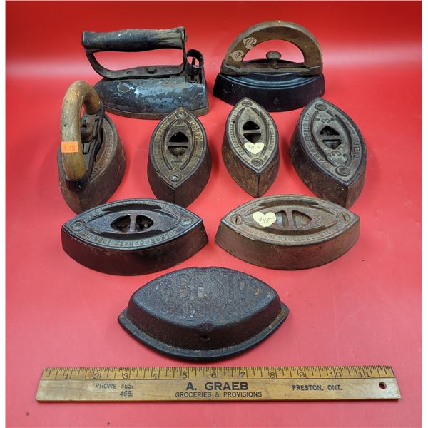 Large Lot Of Assorted Sad Irons