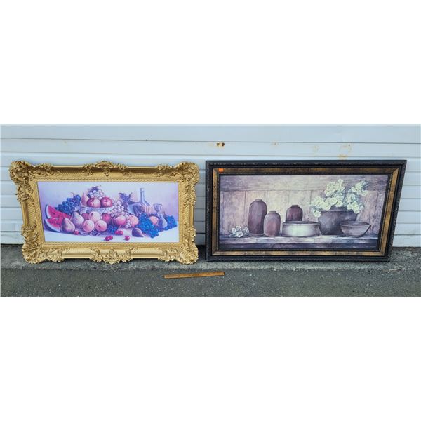 VTG Framed Fruit Bowl Painting & Flower/Vase Painting