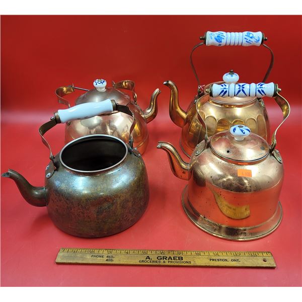 Lot Of VTG Metal Tea Pots