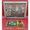 Image 1 : VTG Canadian Wooden Souvenir Plaque & Framed Embossed "Harvest Time" Picture
