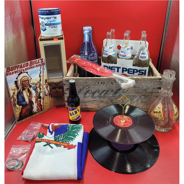 Lot Of Assorted Collectibles Including Player's Tobacco Tin & Coca-Cola Collectibles