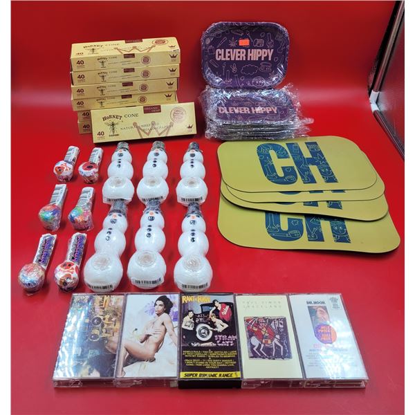 Clever Hippy Trays, Mats, Hornet Cone Rolling Papers, Pipes & Cassettes