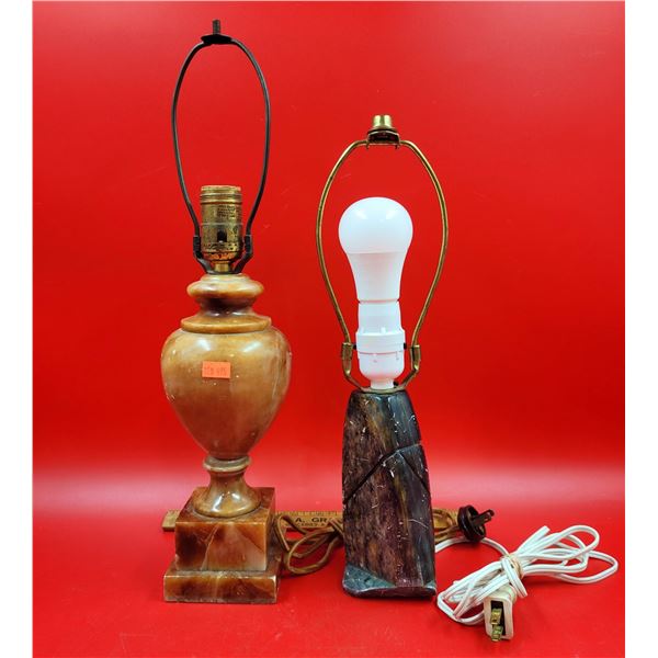 Two VTG Alabaster Lamps