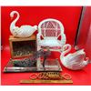 Image 2 : Assorted VTG Collectibles Lot Including Swan Bowl