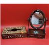 Image 1 : VTG Wooden Napkin Holder & Vanity Mirror