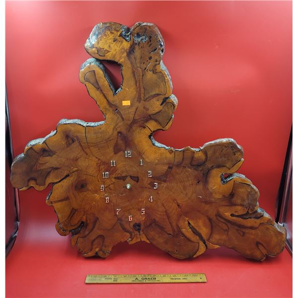 Large Hand Crafted VTG Wooden Wall Clock