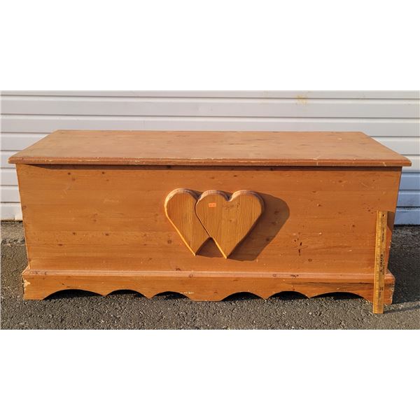 Large Hearts Pine Chest