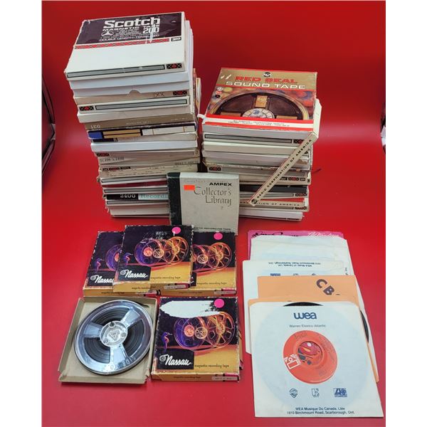 Lot Of Magnetic Recording Sound Tapes & 45 RPM Records