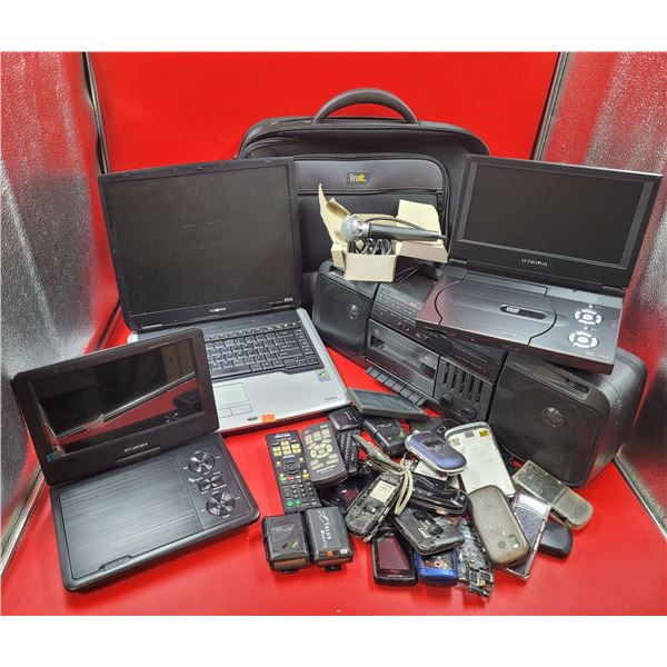 Large Lot Of Electronics Including Toshiba Laptop & DVD Players