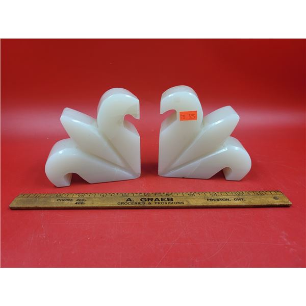 VTG Alabaster Bookends