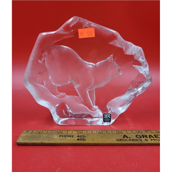 Lynx Glass Sculpture Mats Jonasson Made In Sweden