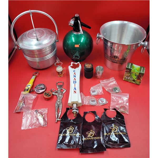 Lot Of Assorted Barware Including Canadian Beer Tap & Bottle Openers