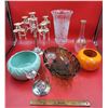Image 1 : Lot Of VTG Glassware Bowls & Candle Stick Holders