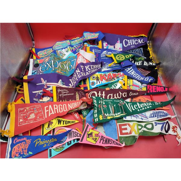 Lot Of Assorted Souvenir Pennants