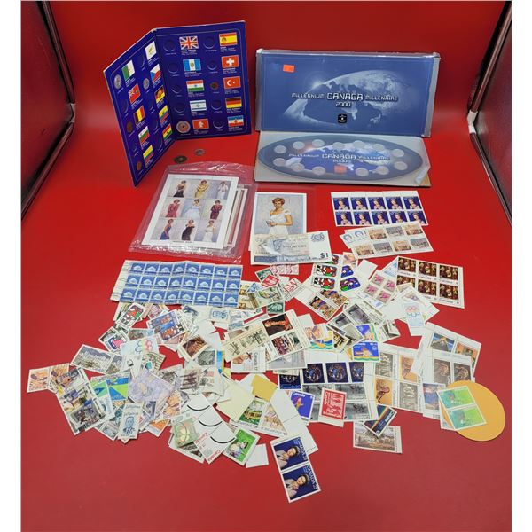 Lot Of World Coins & Stamps