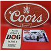 Image 1 : 3 Tin Signs Including Coor's Banquet