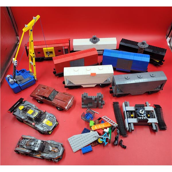 Lot Of Assorted Lego Including Sports/Muscle Cars & Trains