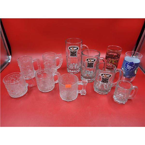 Lot Of Glasses/Mugs Including A&W And McDonald's