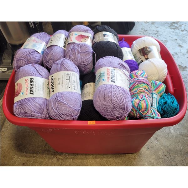 Bin Full Of Assorted Bernat Yarn