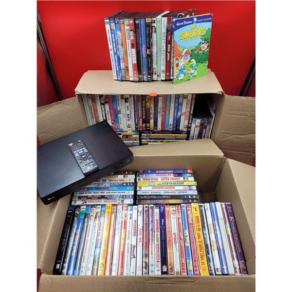 Large Lot Of Assorted DVD's & LG DVD Player