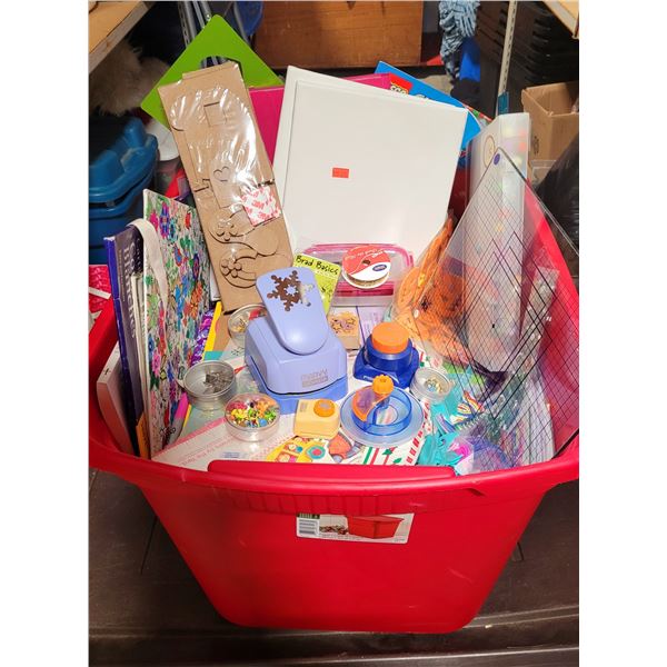 Bin Full Of Misc. Art Supplies