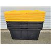 Image 1 : 6 Large Storage Bins w/ 5 Yellow Lids