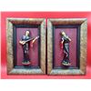 Image 1 : VTG Asian Man & Woman Figurines On Frames
