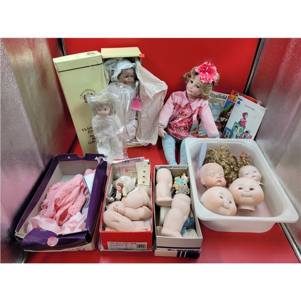 Assorted Doll & Part Lot w/ Victoria Ashlea Originals Musical Porcelain Doll