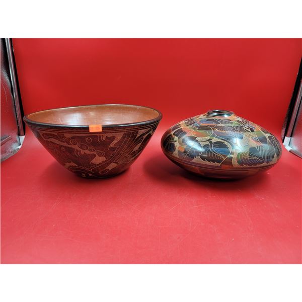 Handcrafted Nicaraguan Bowl & Vase by Yader Potosme