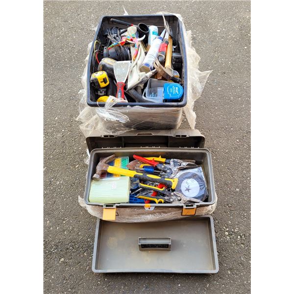 Assorted Tool Lot w/ Toolbox, Hammers, Pliers, Tape Measure, & More