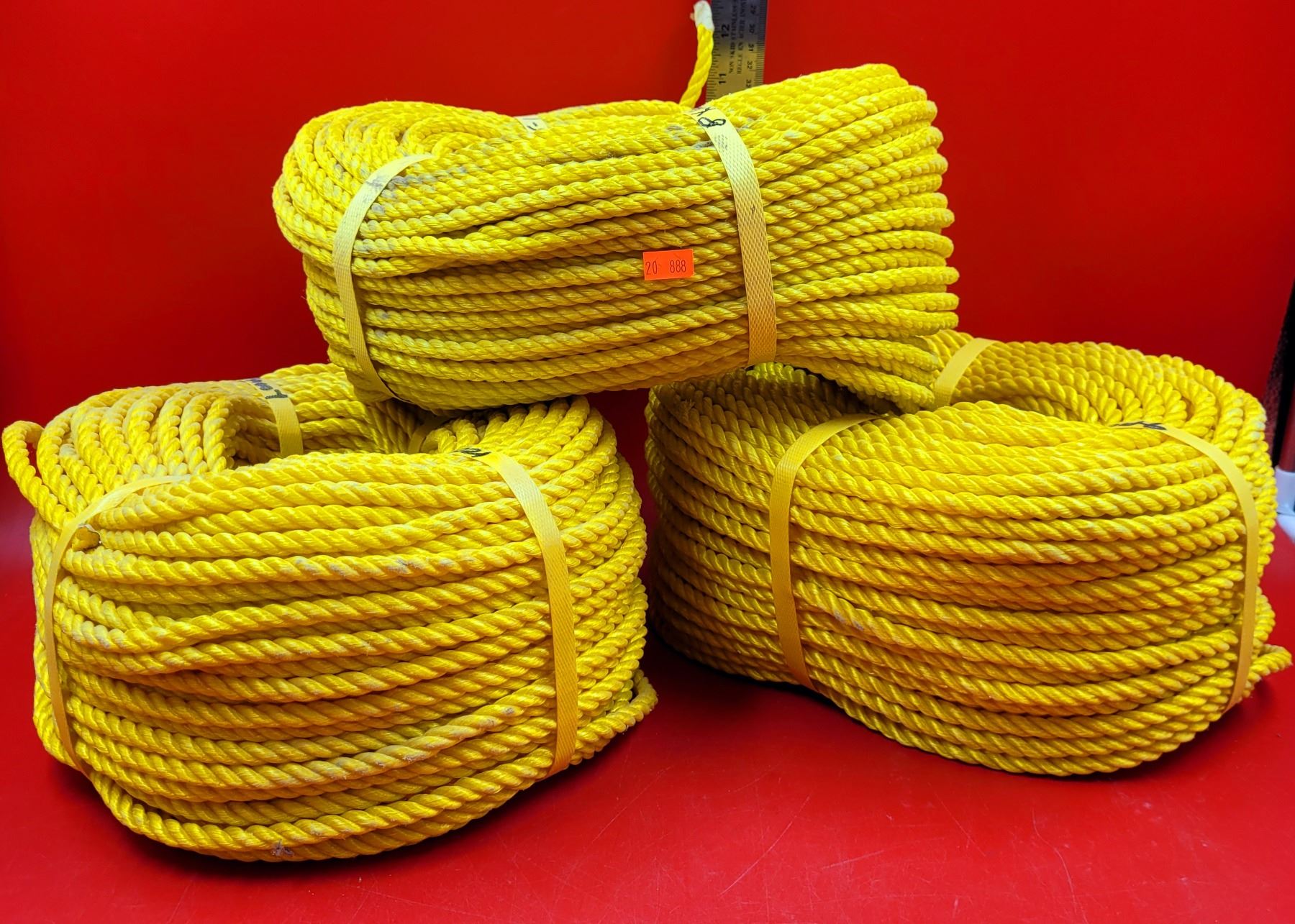 Yello Rope 3 Rolls of Yellow Polypropylene Rope