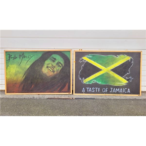 Framed Bob Marley & A Taste Of Jamaica Chalkboards