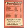 Image 2 : 1986 TOPPS RICKEY HENDERSON (HOF)