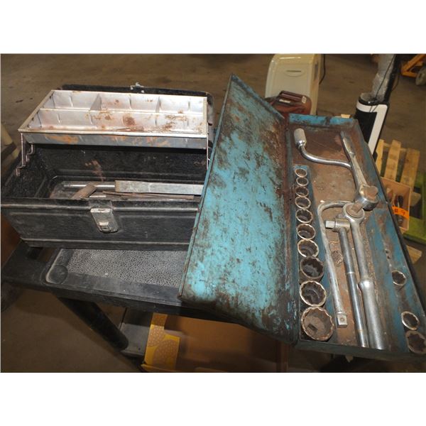 Socket Set & Small Metal Tool Box w/ Punches