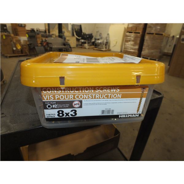 1 Pail of 8x3 Construction Screws