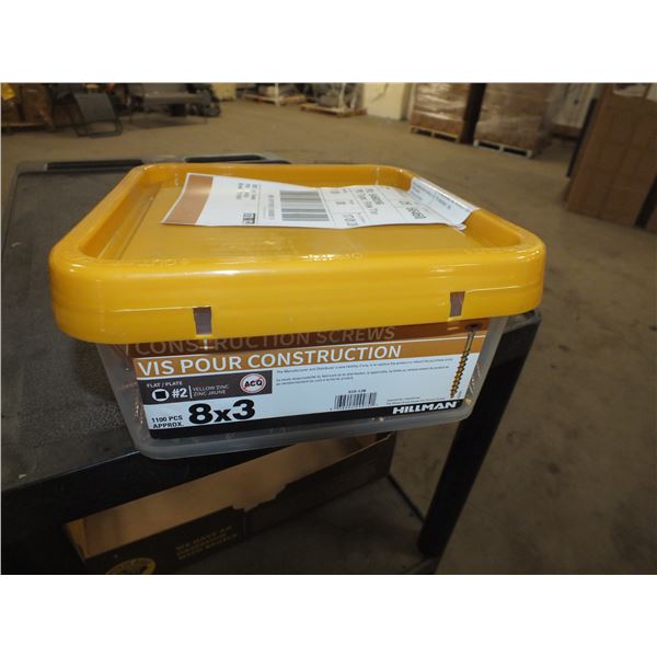 1 Pail of 8x3 Construction Screws