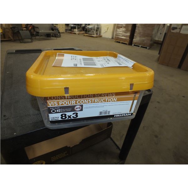 1 Pail of 8x3 Construction Screws