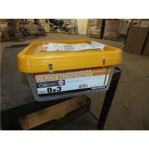 1 Pail of 8x3 Construction Screws
