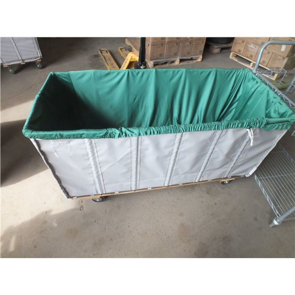 3 Laundry carts & 1 Metal Cart On Wheels