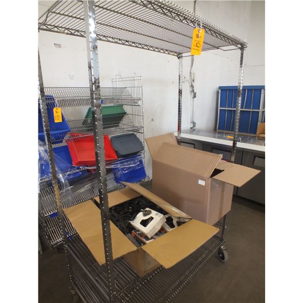 Stainless Steel Cart On Wheels w/ Contents