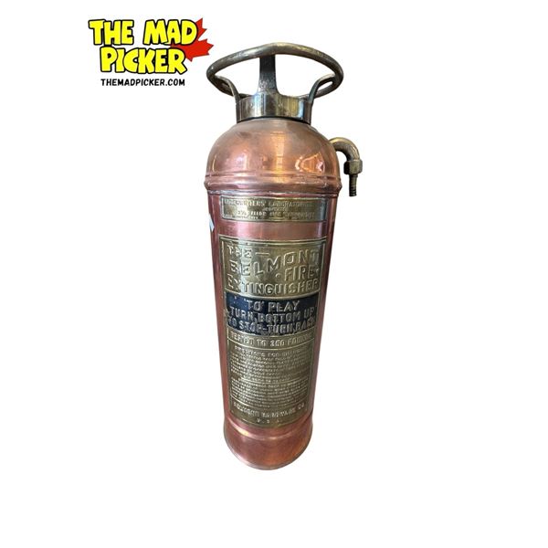 Antique The Belmont Copper Fire Extinguisher