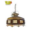 Image 1 : Vintage Stain Glass Hanging Light Fixture