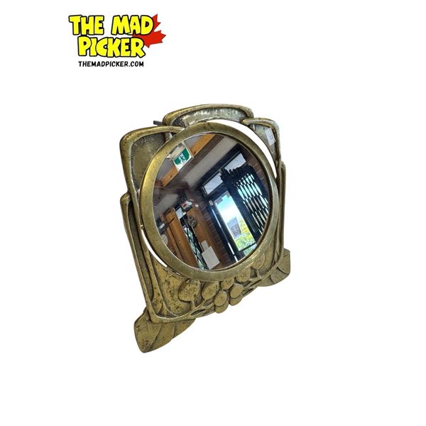 Art Nouveau Brass Table Top Swing Mirror