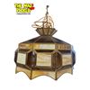 Image 3 : Vintage Stain Glass Hanging Light Fixture