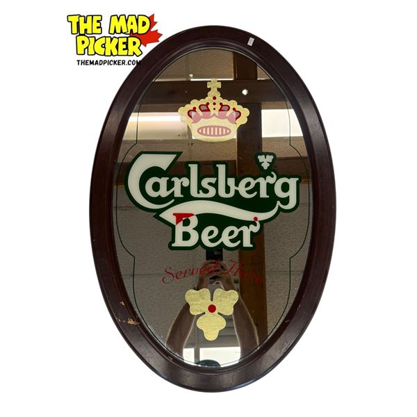 Vintage Carlsberg Beer Mirror Back Advertising Sign